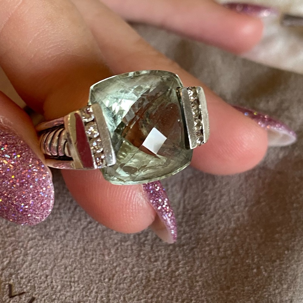 David Yurman Prasiolite Art Deco Ring